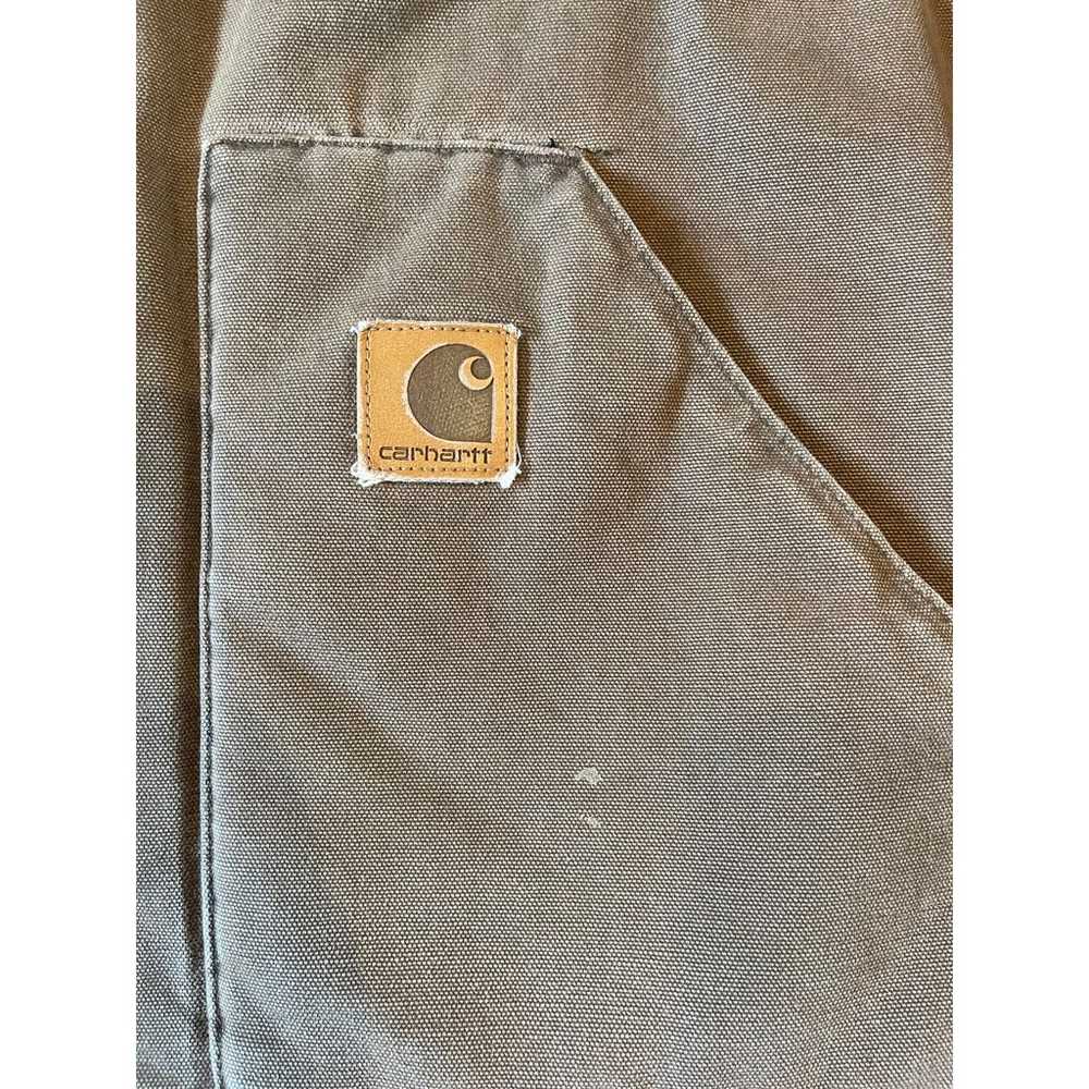 Vintage 90s Carhartt Duck Canvas Brown Quilted Li… - image 3