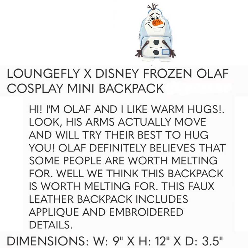 LOUNGEFLY X DISNEY Frozen Olaf Cosplay Mini Backp… - image 12
