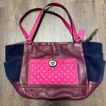 Coach pink quilted and suede bag - image 1