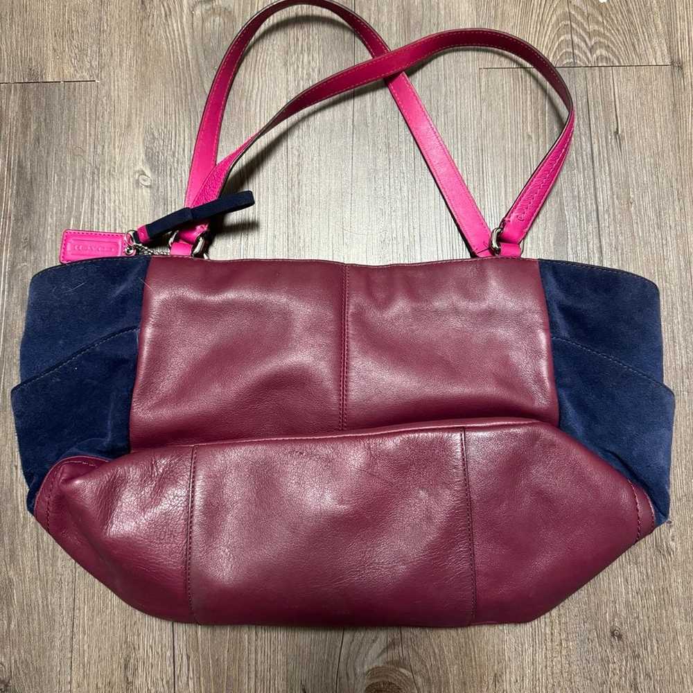 Coach pink quilted and suede bag - image 2