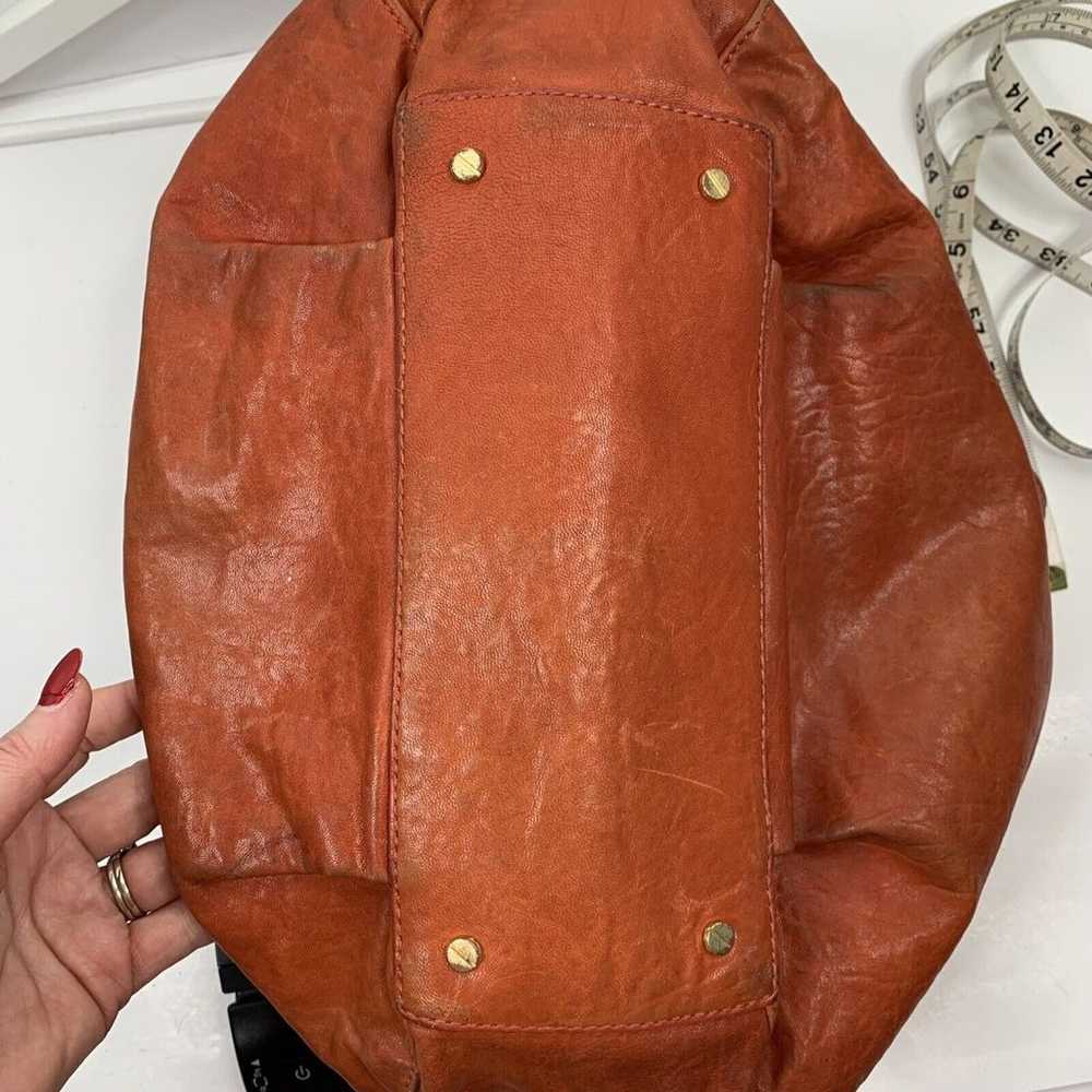 Tory Burch Bag Orange Leather Hobo Satchel Handba… - image 5