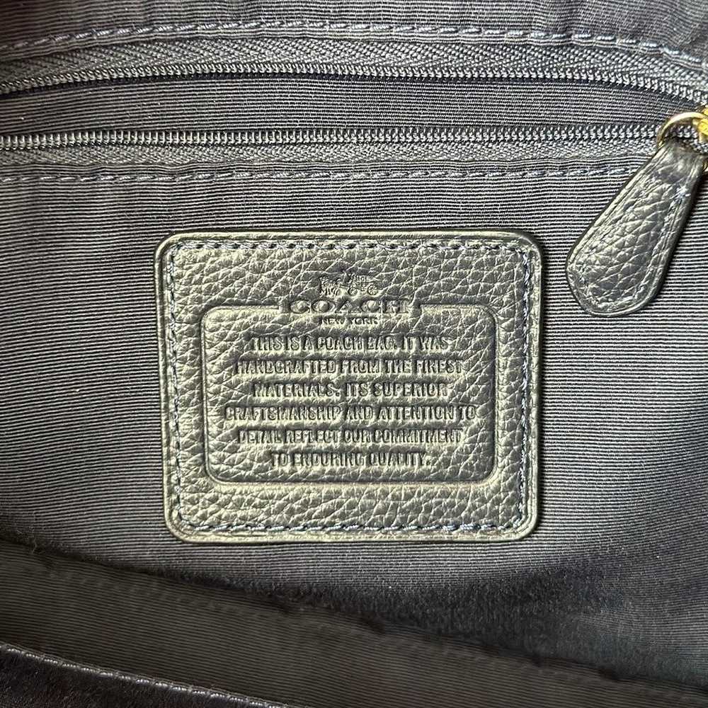 Coach Navy leather 2 way crossbody shoulder bag e… - image 8