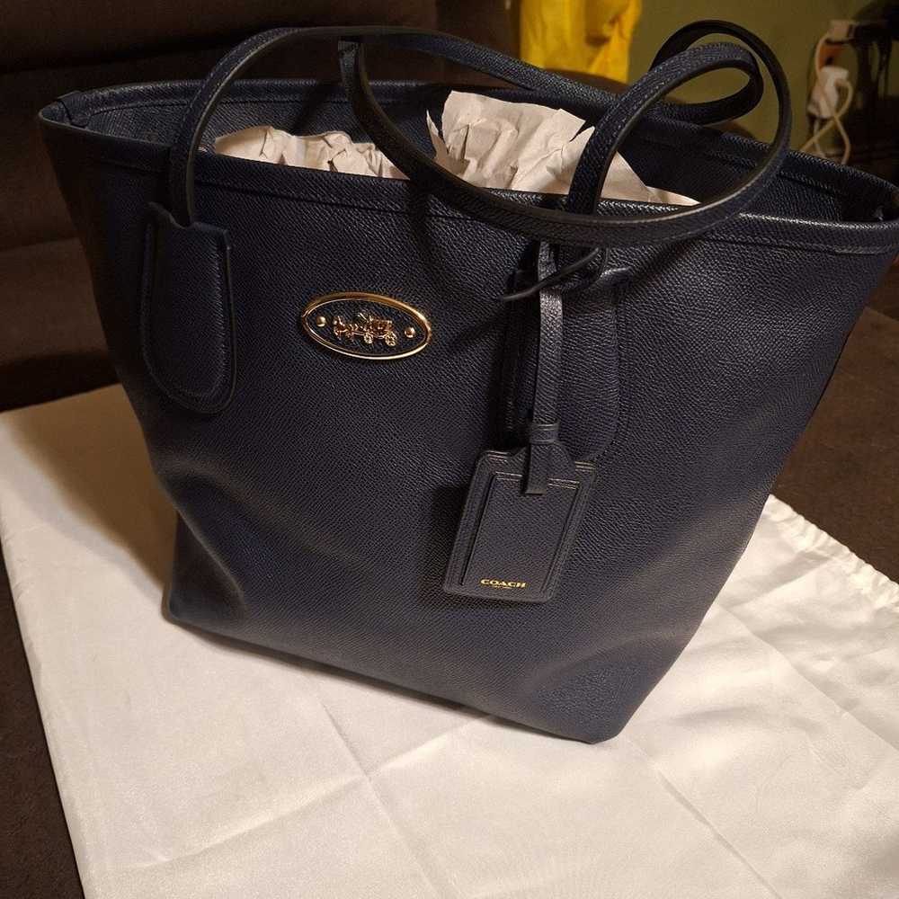 Coach 33915 leather zipper top tote shoulder bag … - image 1