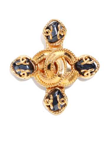 CHANEL Pre-Owned 1995 CC cross brooch - Gold - image 1