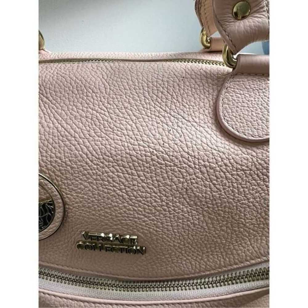VERSACE COLLECTION Pebbled Leather Pink Handle Bag - image 10