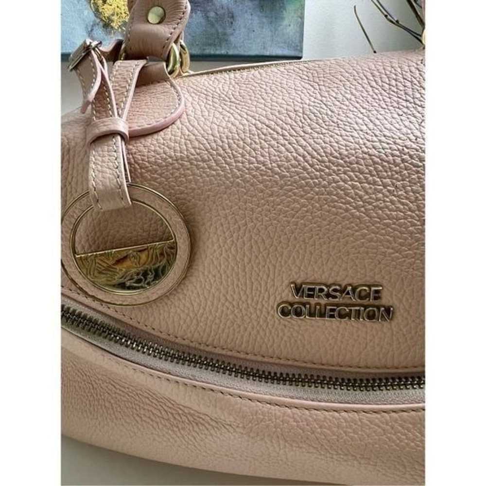 VERSACE COLLECTION Pebbled Leather Pink Handle Bag - image 2