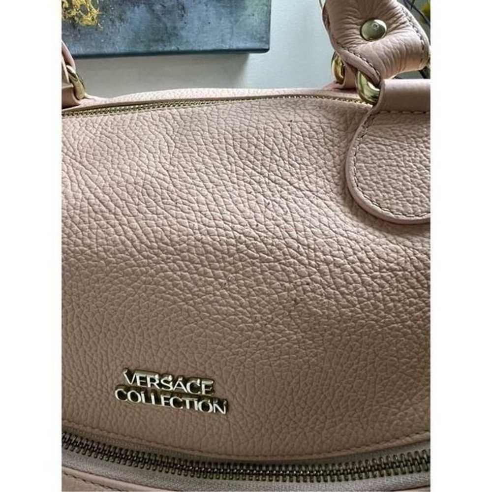 VERSACE COLLECTION Pebbled Leather Pink Handle Bag - image 9
