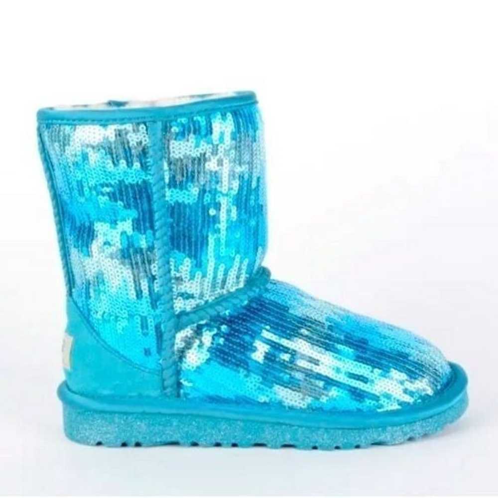 UGG silver and blue sequin winter boots size 5 - image 1