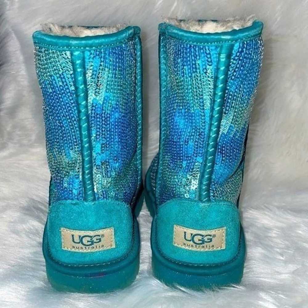 UGG silver and blue sequin winter boots size 5 - image 4