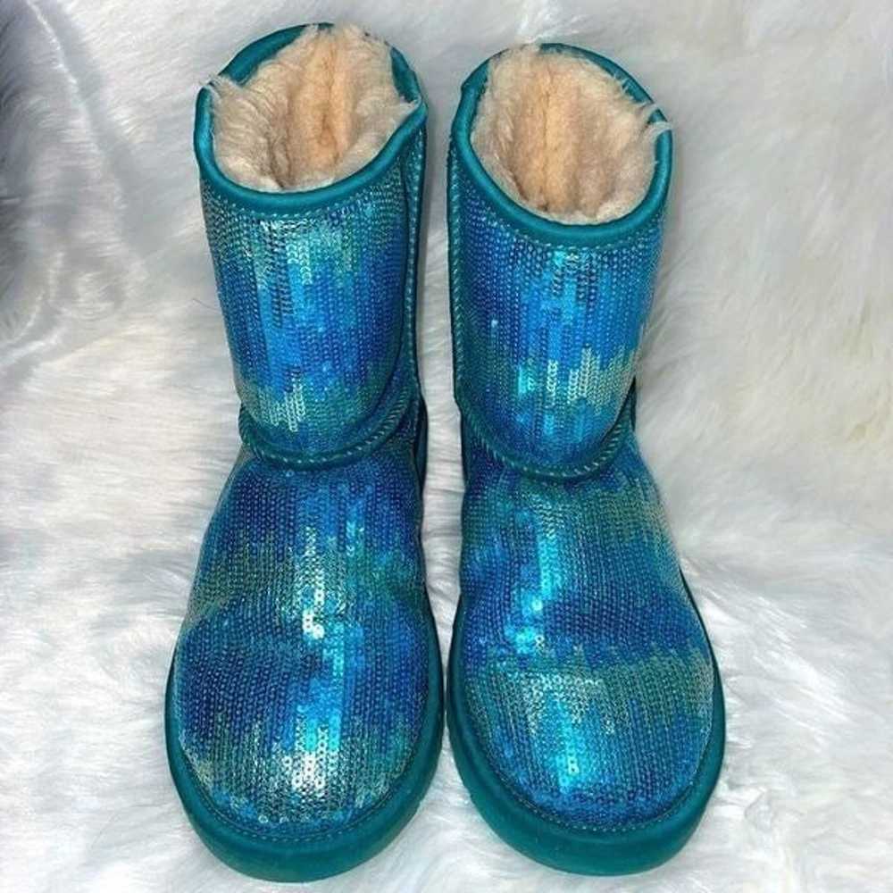 UGG silver and blue sequin winter boots size 5 - image 5