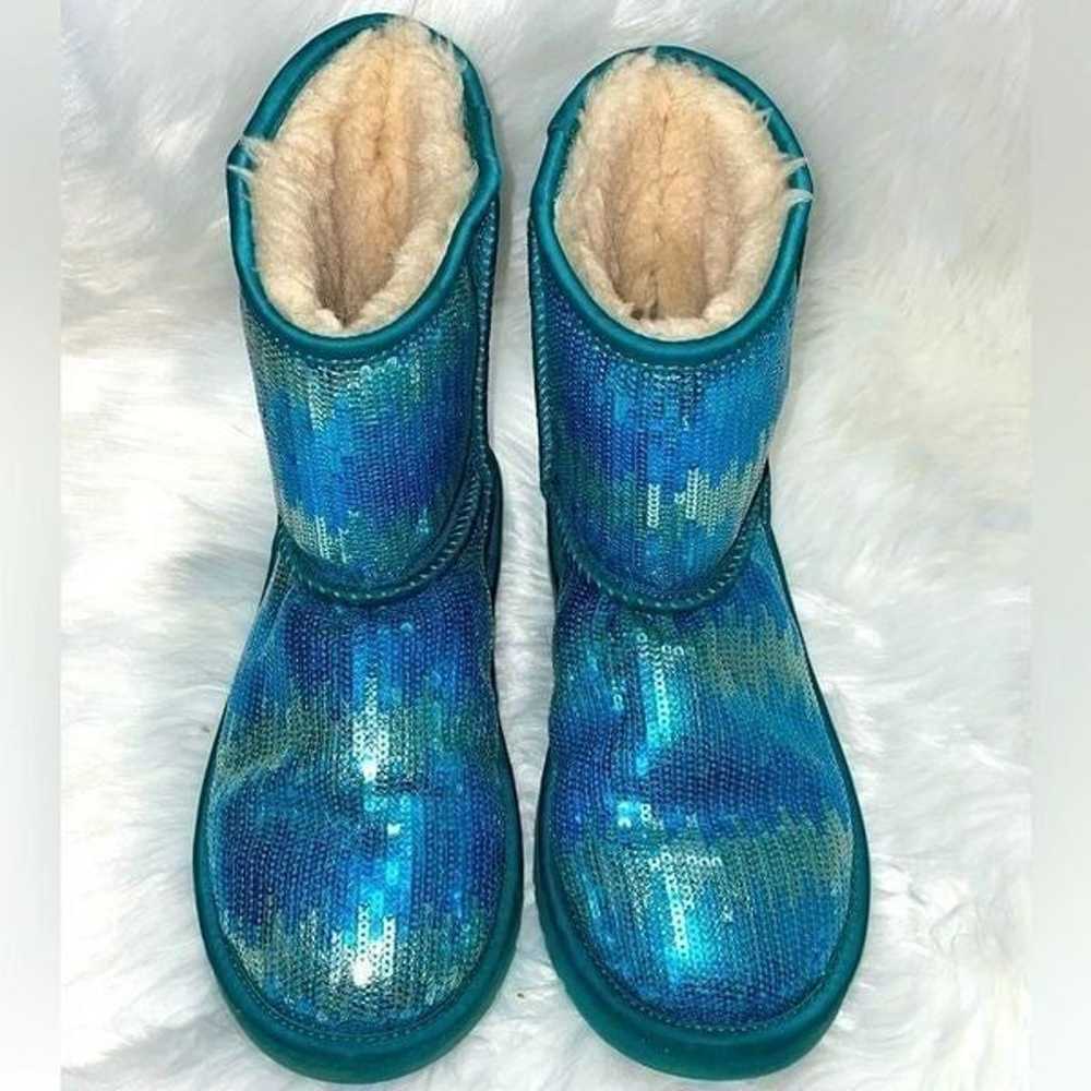 UGG silver and blue sequin winter boots size 5 - image 8