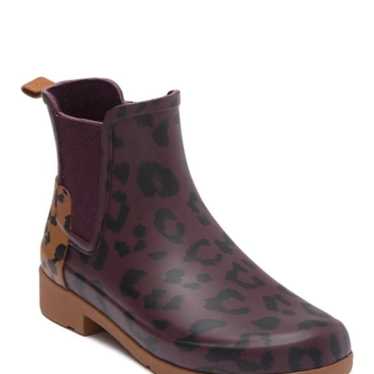 Hunter Chelsea leopard print boot
