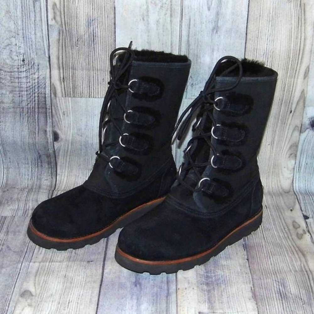 UGG Rommy Lace Black Suede/Sheepskin Boots Womens… - image 3