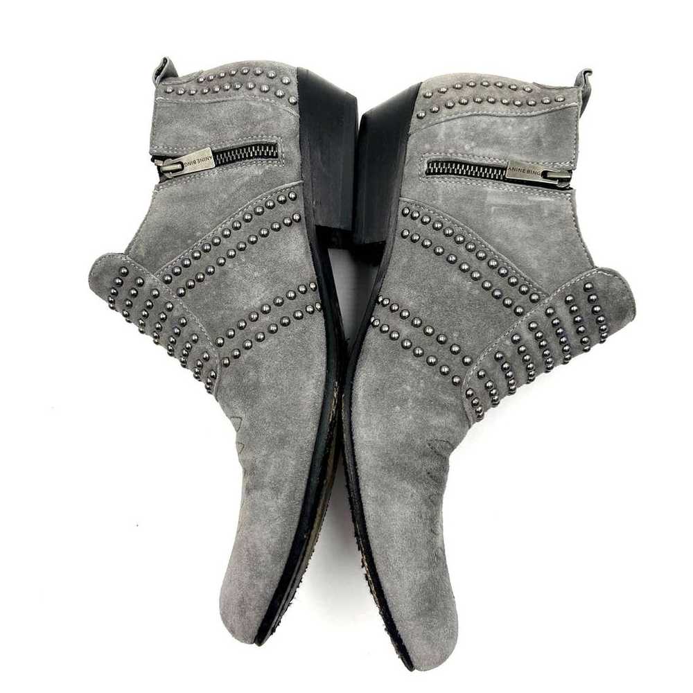 Anine Bing Low Charlie Bootie Grey Gray Size 37 - image 3