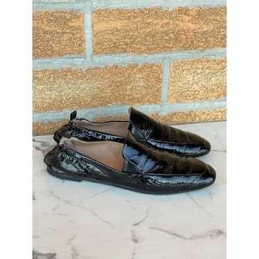 Tamara Mellon Black Patent Stow Loafer Flats 39 1/