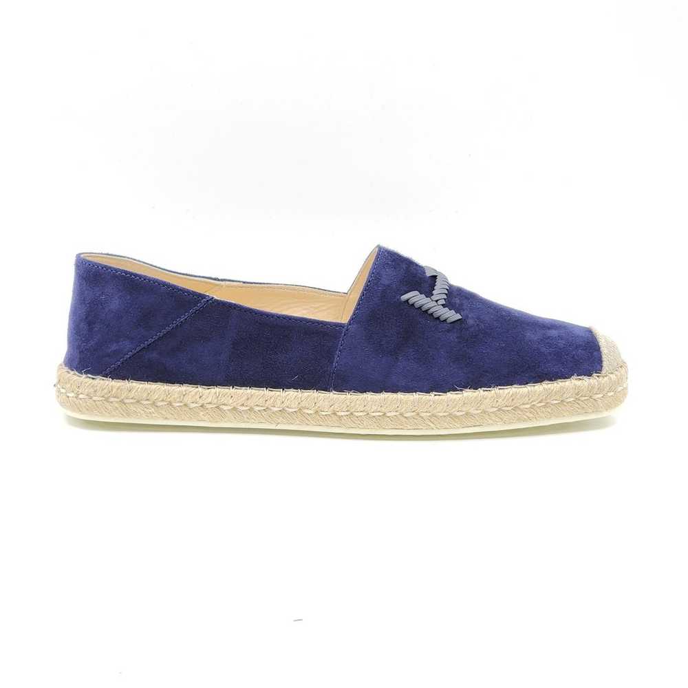 Tod's Suede Whipstitched Espadrilles Navy 40 - image 3