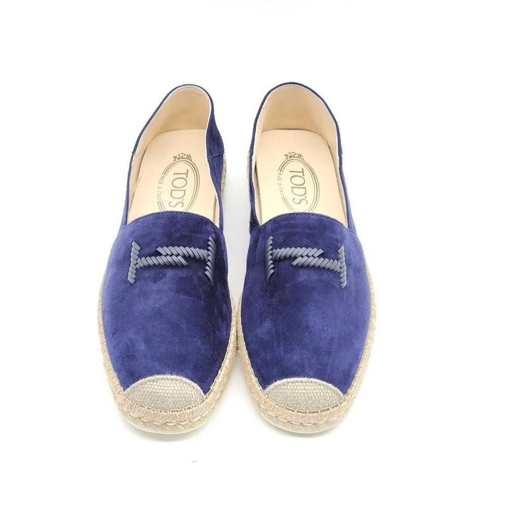 Tod's Suede Whipstitched Espadrilles Navy 40 - image 4