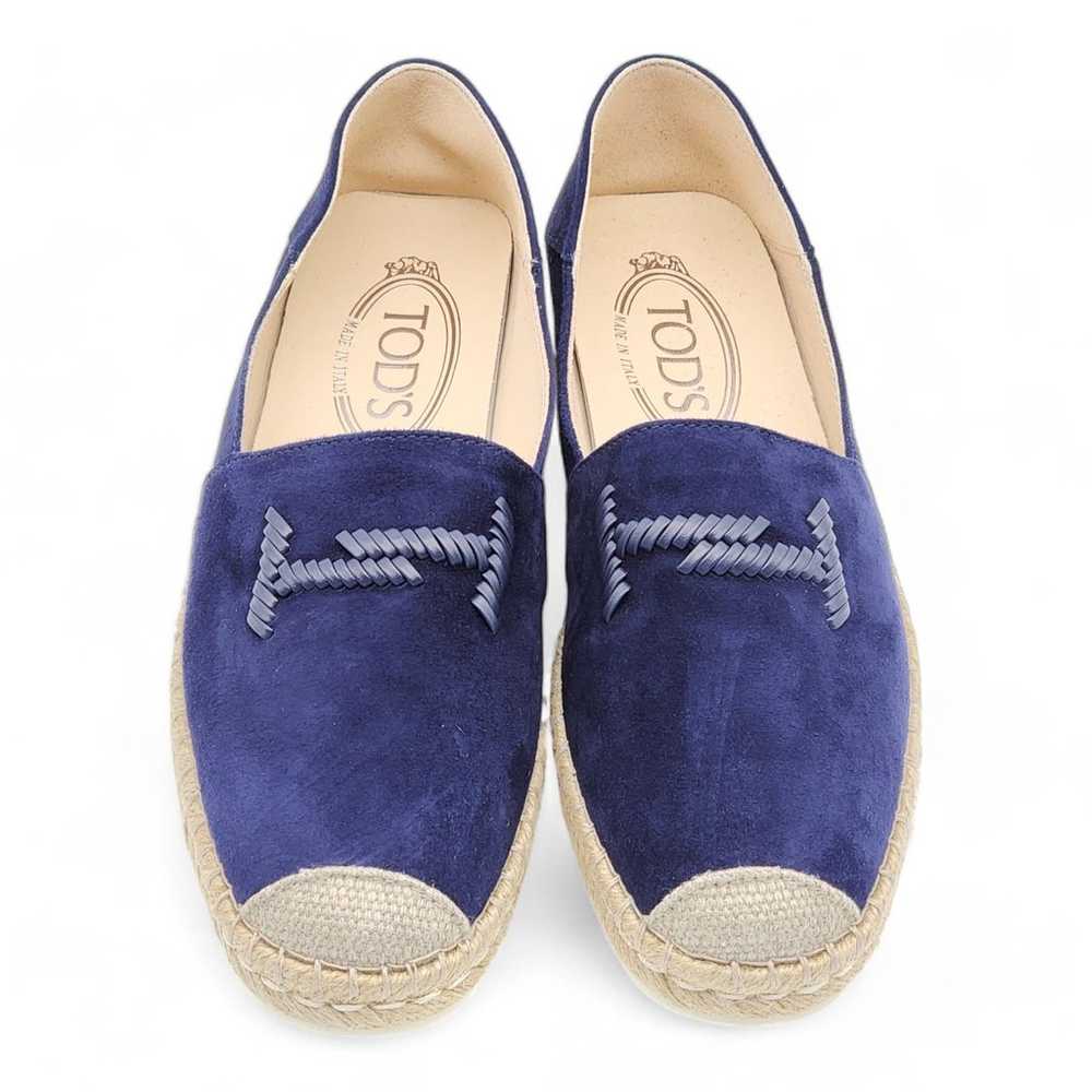 Tod's Suede Whipstitched Espadrilles Navy 36.5 - image 3