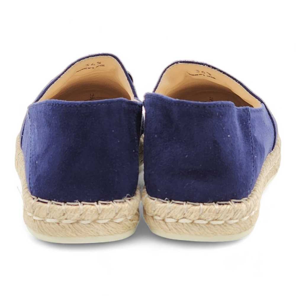 Tod's Suede Whipstitched Espadrilles Navy 36.5 - image 4