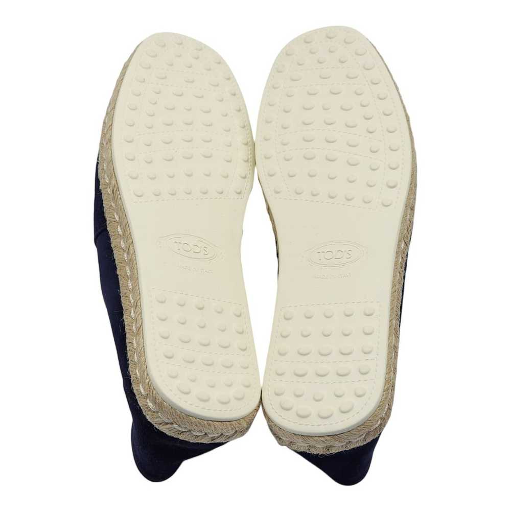 Tod's Suede Whipstitched Espadrilles Navy 36.5 - image 5