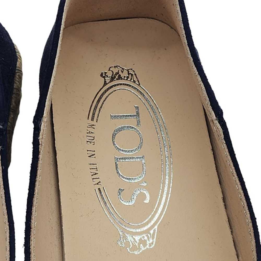 Tod's Suede Whipstitched Espadrilles Navy 36.5 - image 6