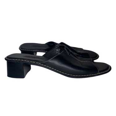 Aerosoles Black Leather Lined Slip On Heels 8