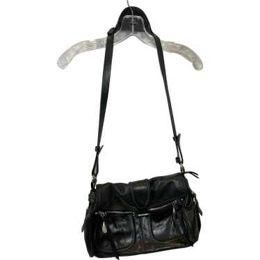 Vintage Francesco Biasia Black Leather Chunky Zip… - image 1