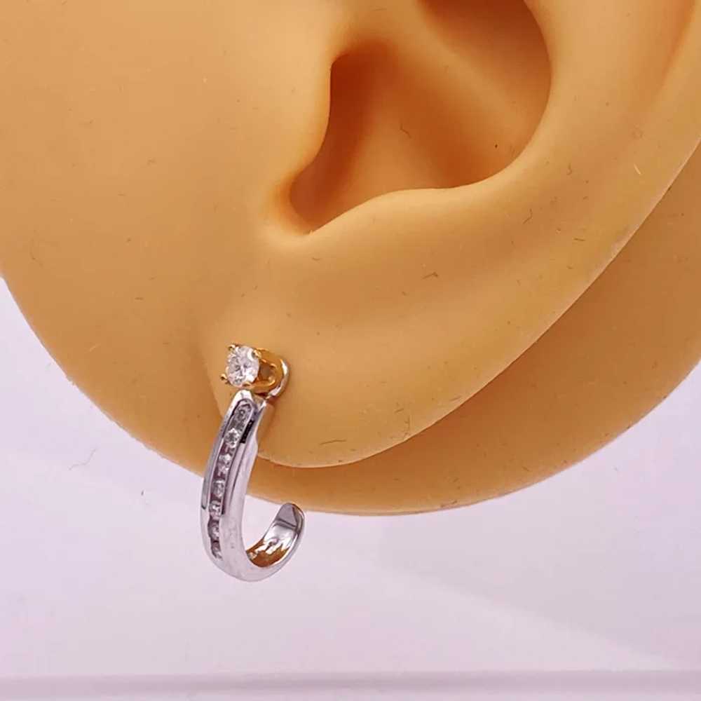 Diamond Earring Jacket 14K White Gold .14 Carat, … - image 5