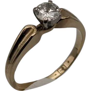 Antique 14k Gold .40ct Diamond Solitaire Engagemen