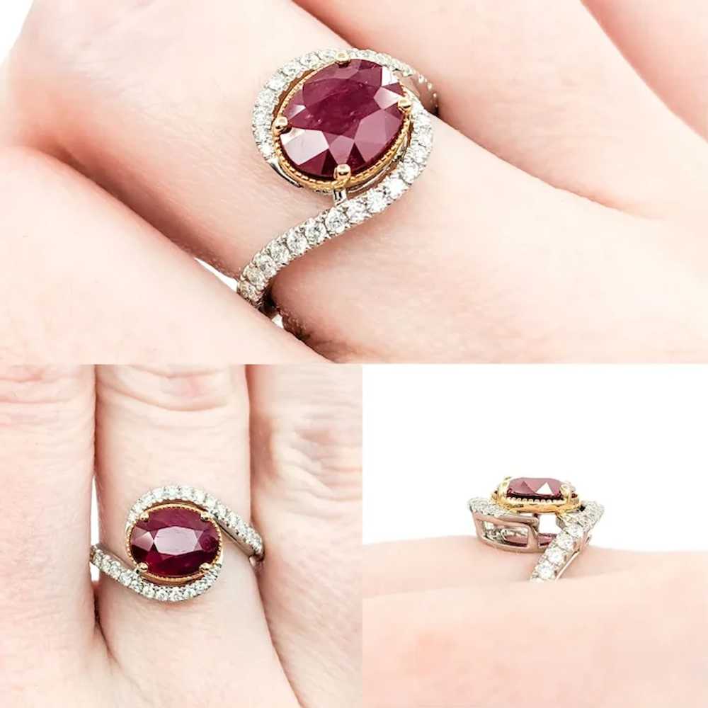 1.8ct Ruby & .34ctw Diamond Ring In Platinum - image 3