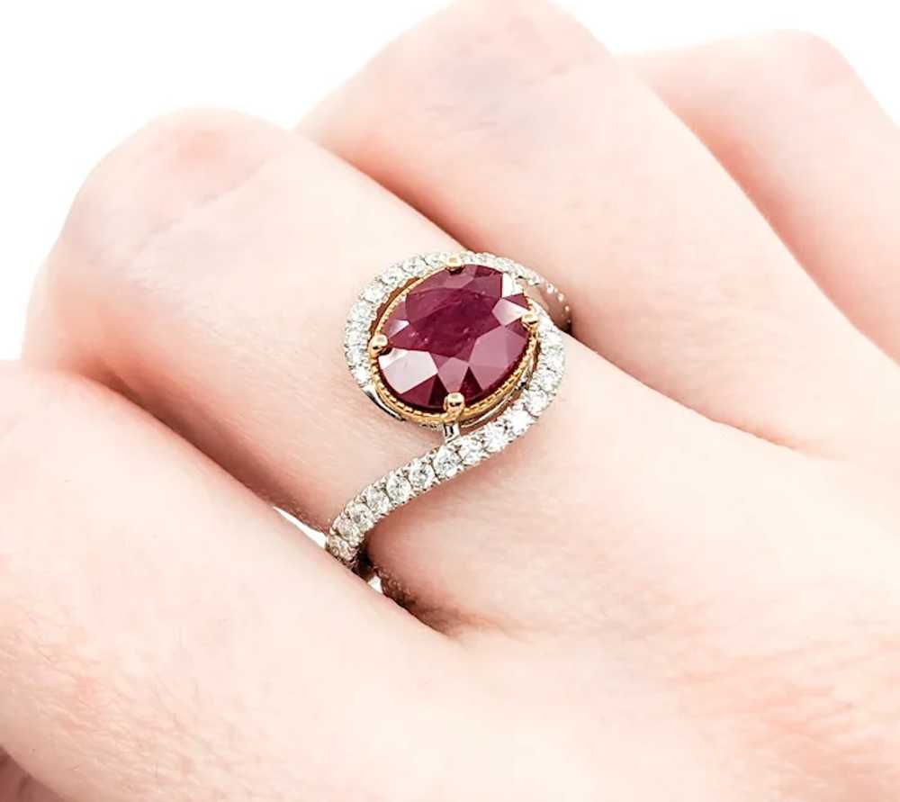 1.8ct Ruby & .34ctw Diamond Ring In Platinum - image 5