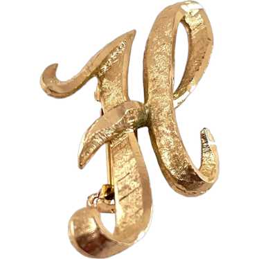 Mamselle Initial Pin Brooch Mid Century Vintage Re