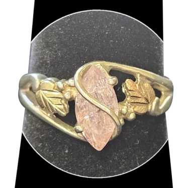 Sterling 12k Blackhills Gold Pink Tourmaline Ring - image 1