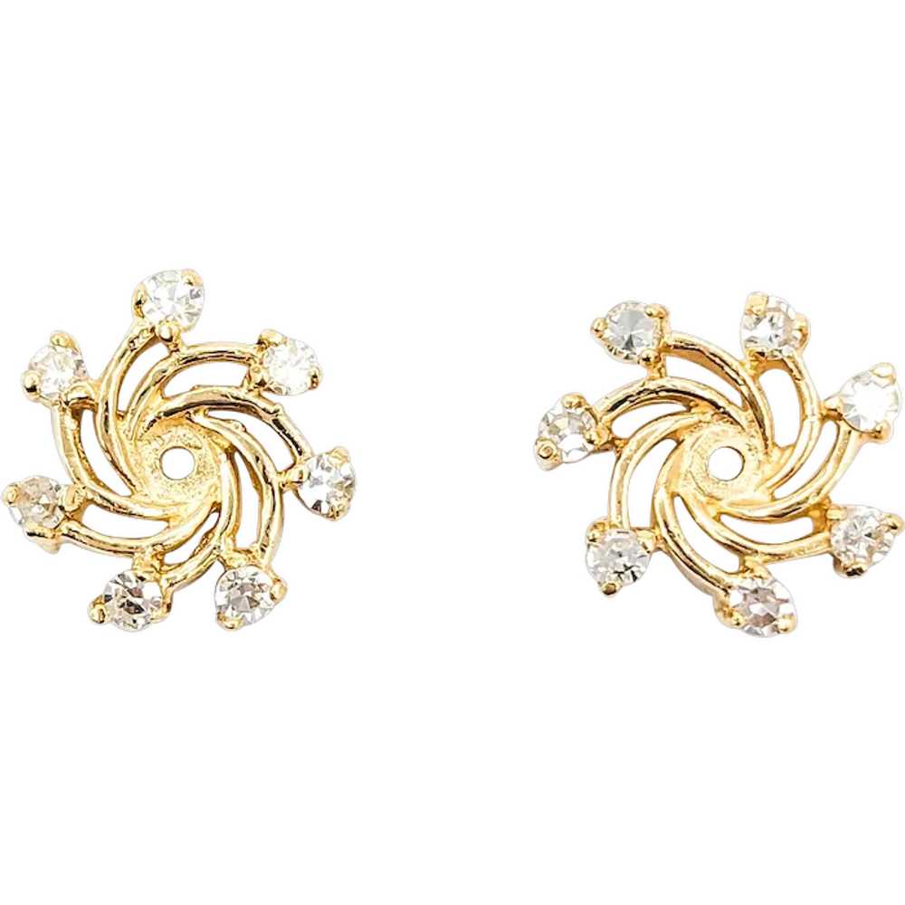 .28ctw Diamond Jackets Stud Earrings In Yellow Go… - image 1