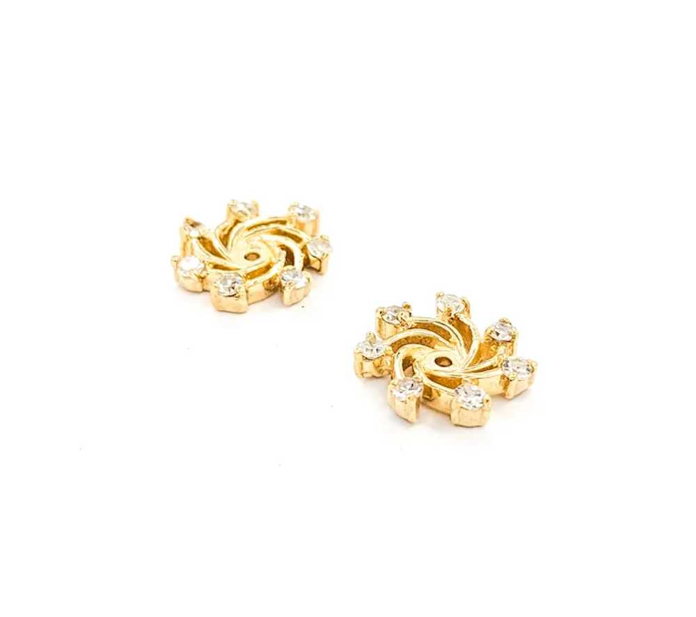 .28ctw Diamond Jackets Stud Earrings In Yellow Go… - image 4