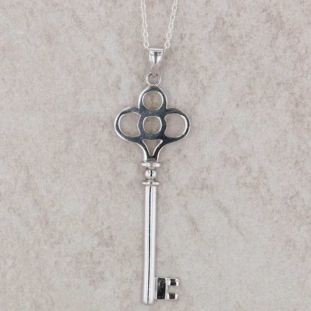 Sterling Silver Key Pendant with Sterling Silver … - image 2