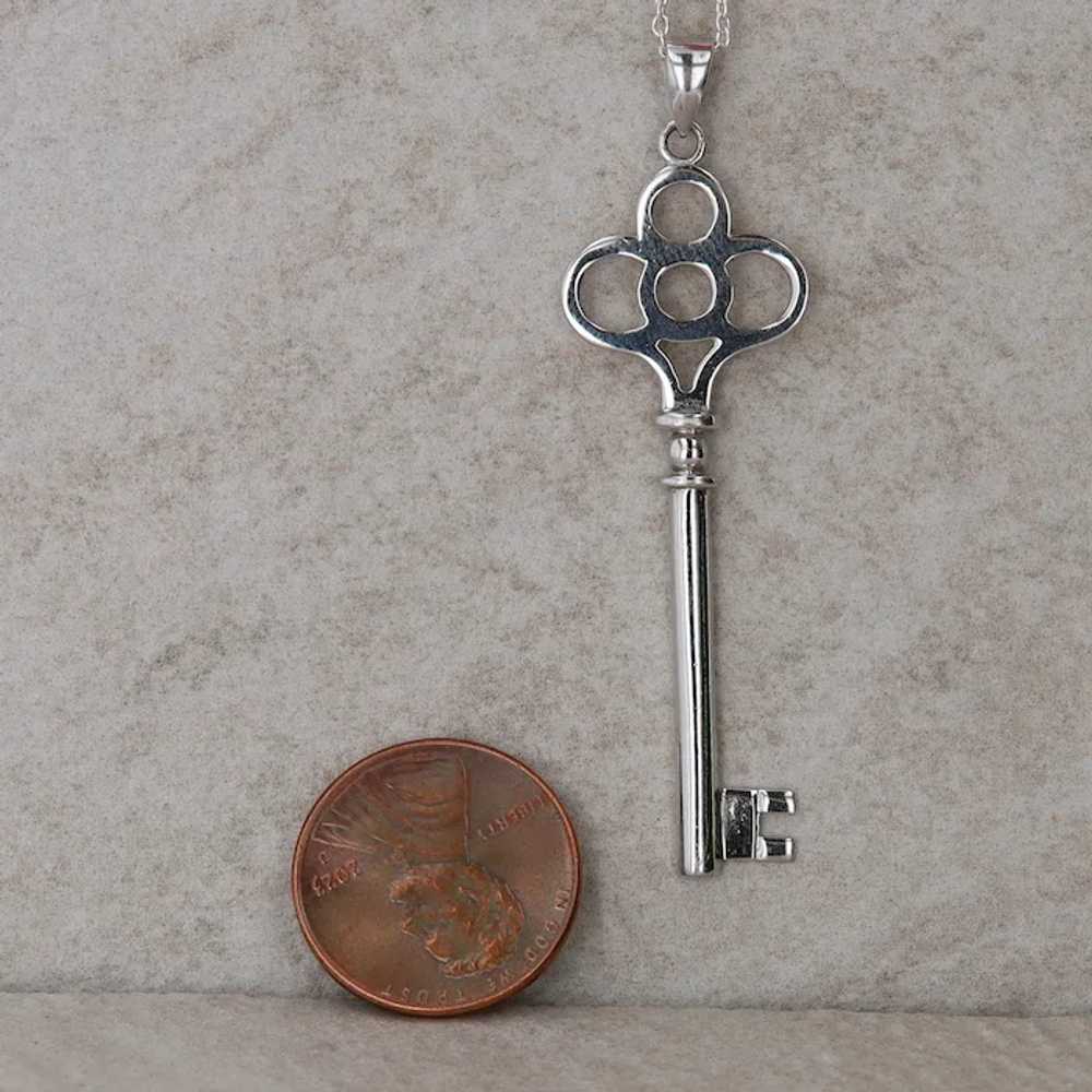 Sterling Silver Key Pendant with Sterling Silver … - image 4