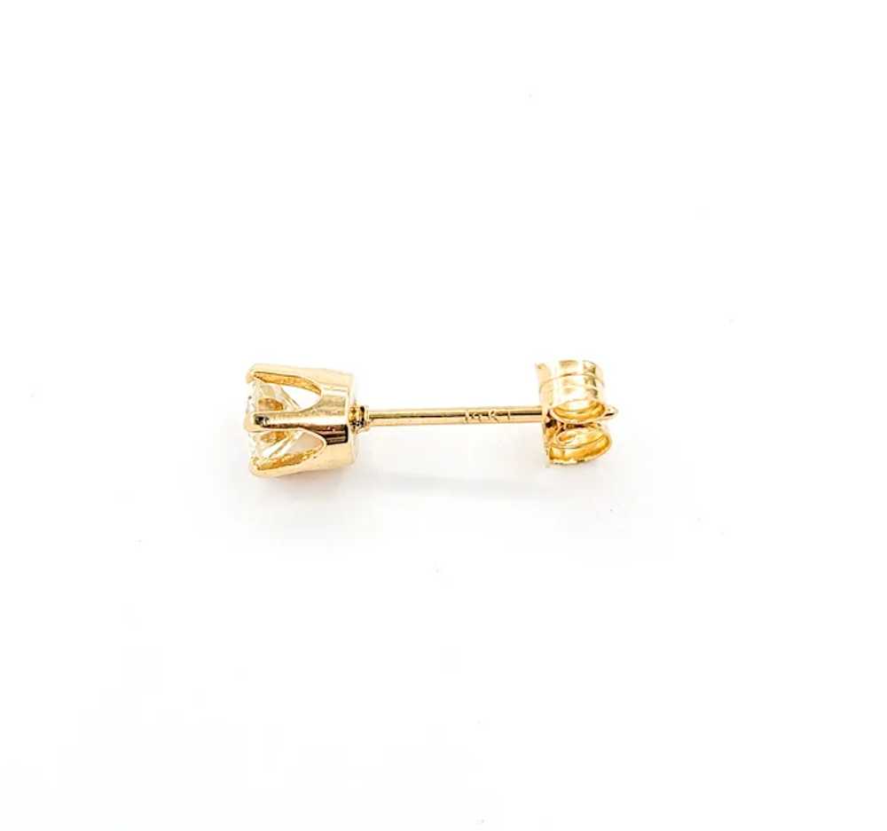 .66ctw Diamond 6 Prong Stud Earrings In Yellow Go… - image 5