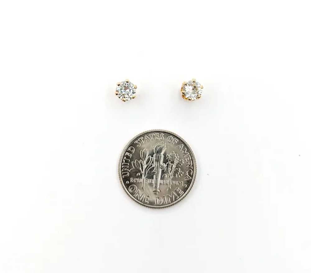 .66ctw Diamond 6 Prong Stud Earrings In Yellow Go… - image 6