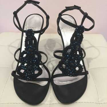 Stuart Weitzman Caviar Black Swarovski