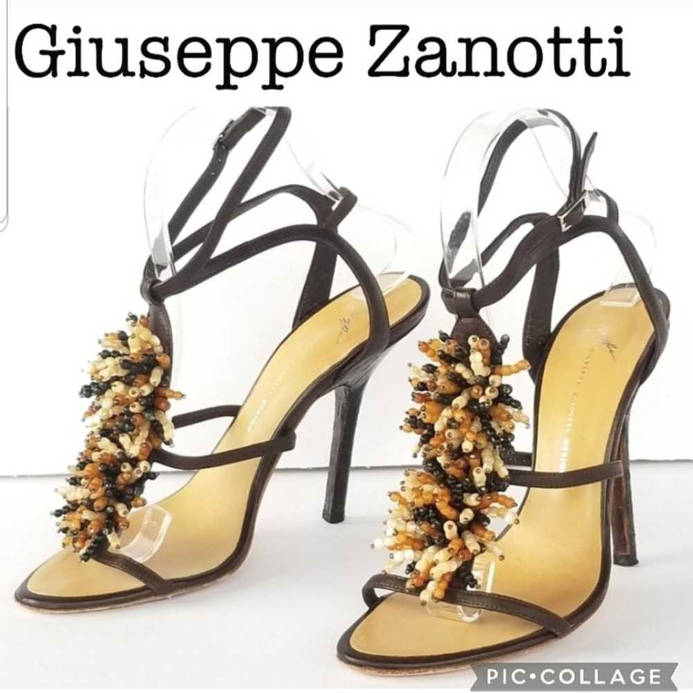 Beautiful beaded Giuseppe Zanotti  strappy heels - image 1