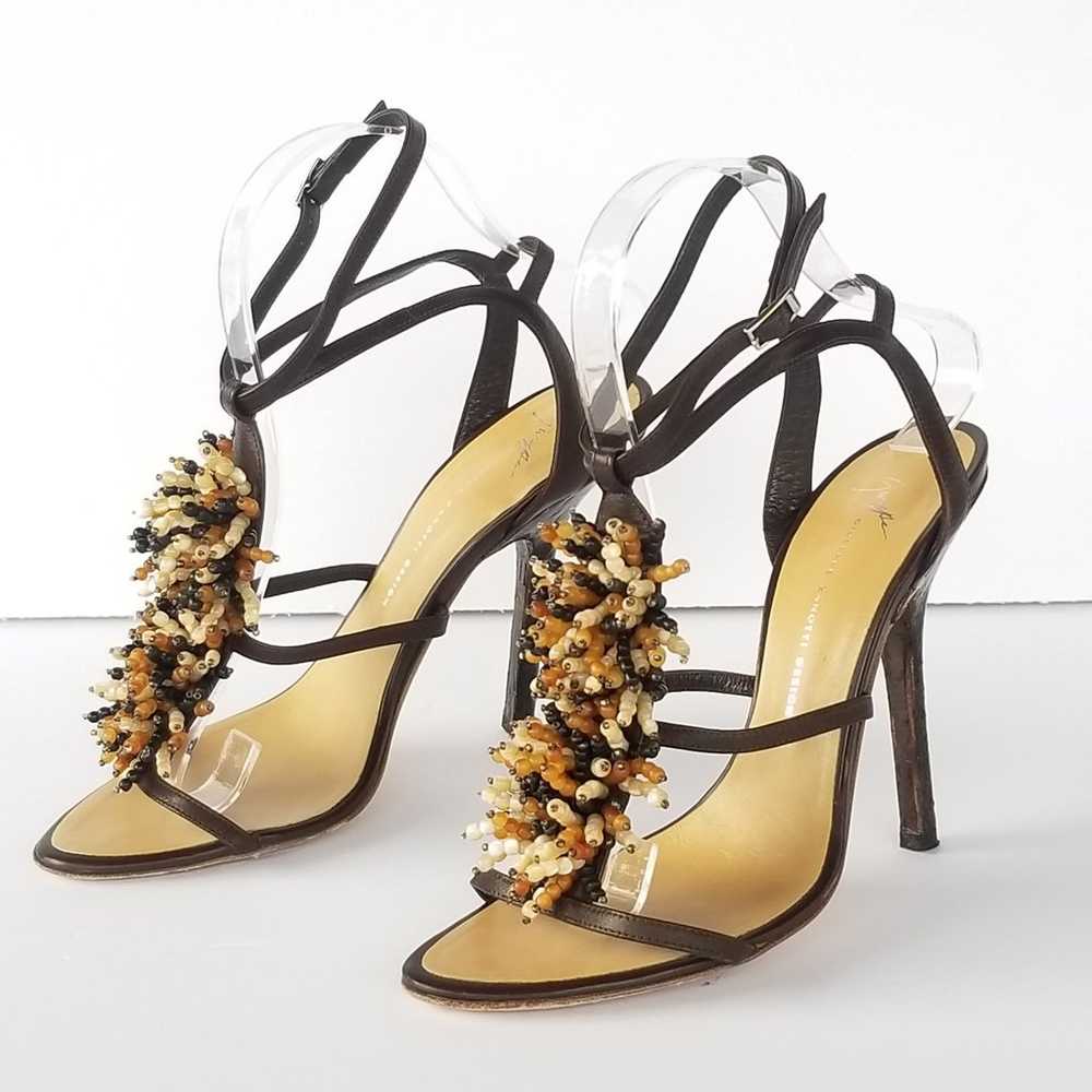 Beautiful beaded Giuseppe Zanotti  strappy heels - image 2