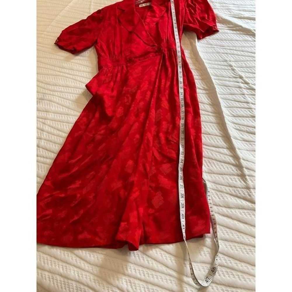 Vintage Liz Claiborne 100% silk red dress size 4 - image 10