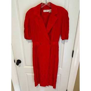 Vintage Liz Claiborne 100% silk red dress size 4 - image 1