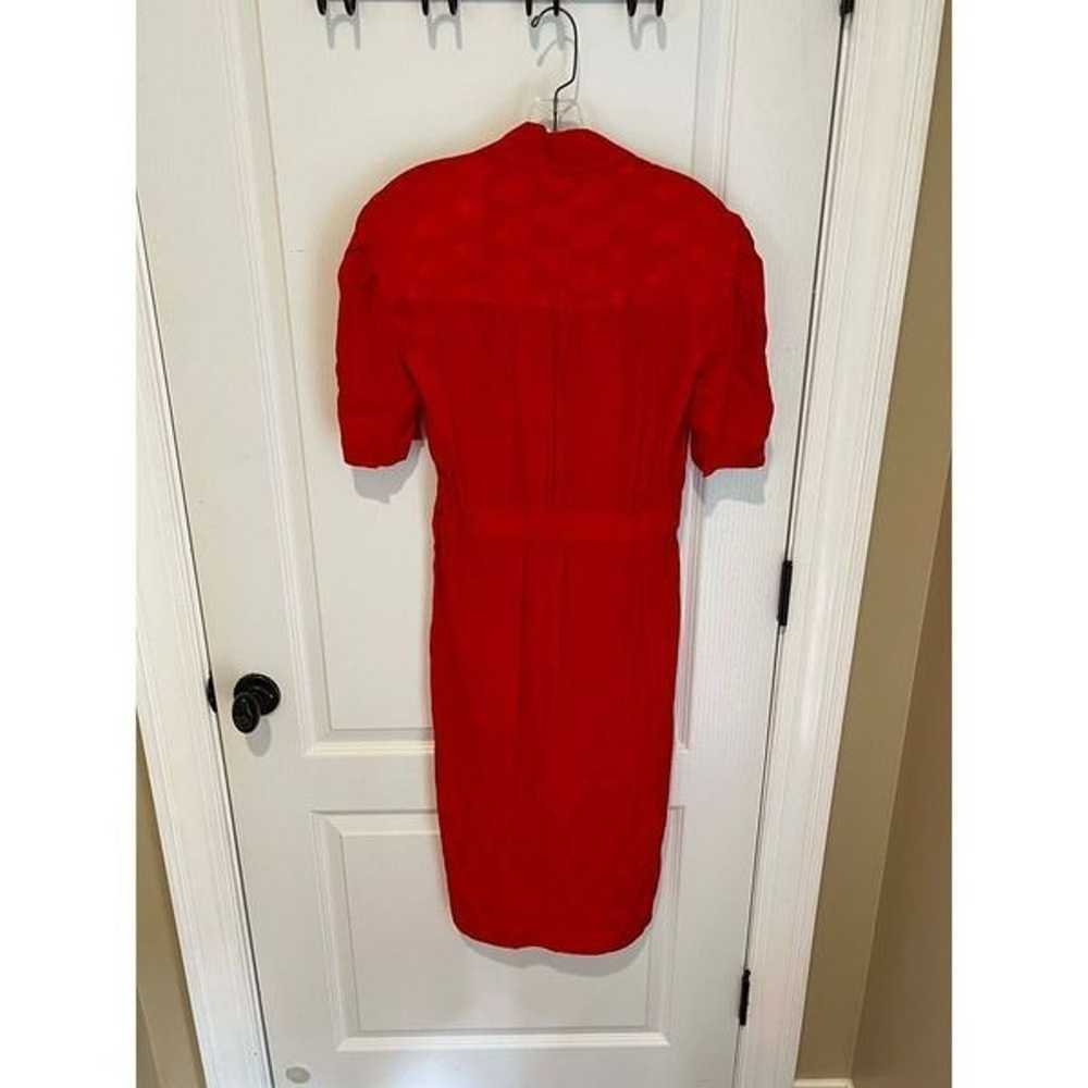 Vintage Liz Claiborne 100% silk red dress size 4 - image 5