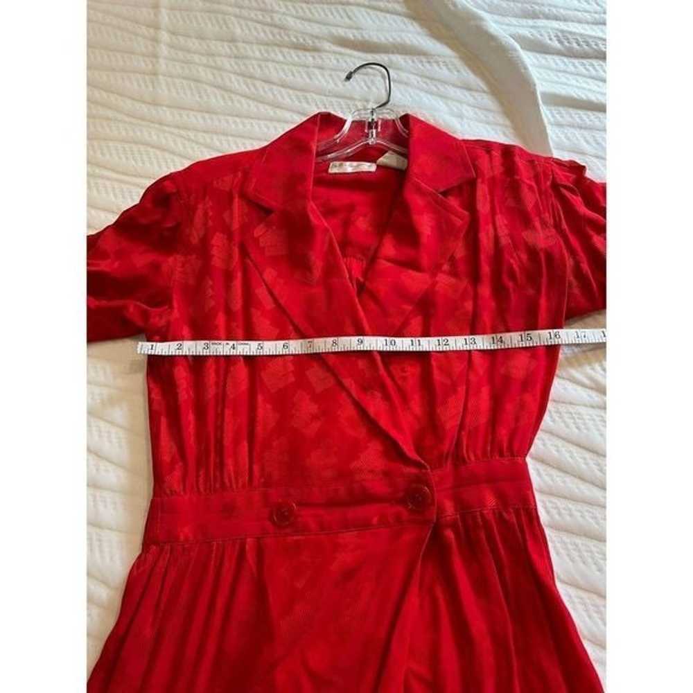 Vintage Liz Claiborne 100% silk red dress size 4 - image 7