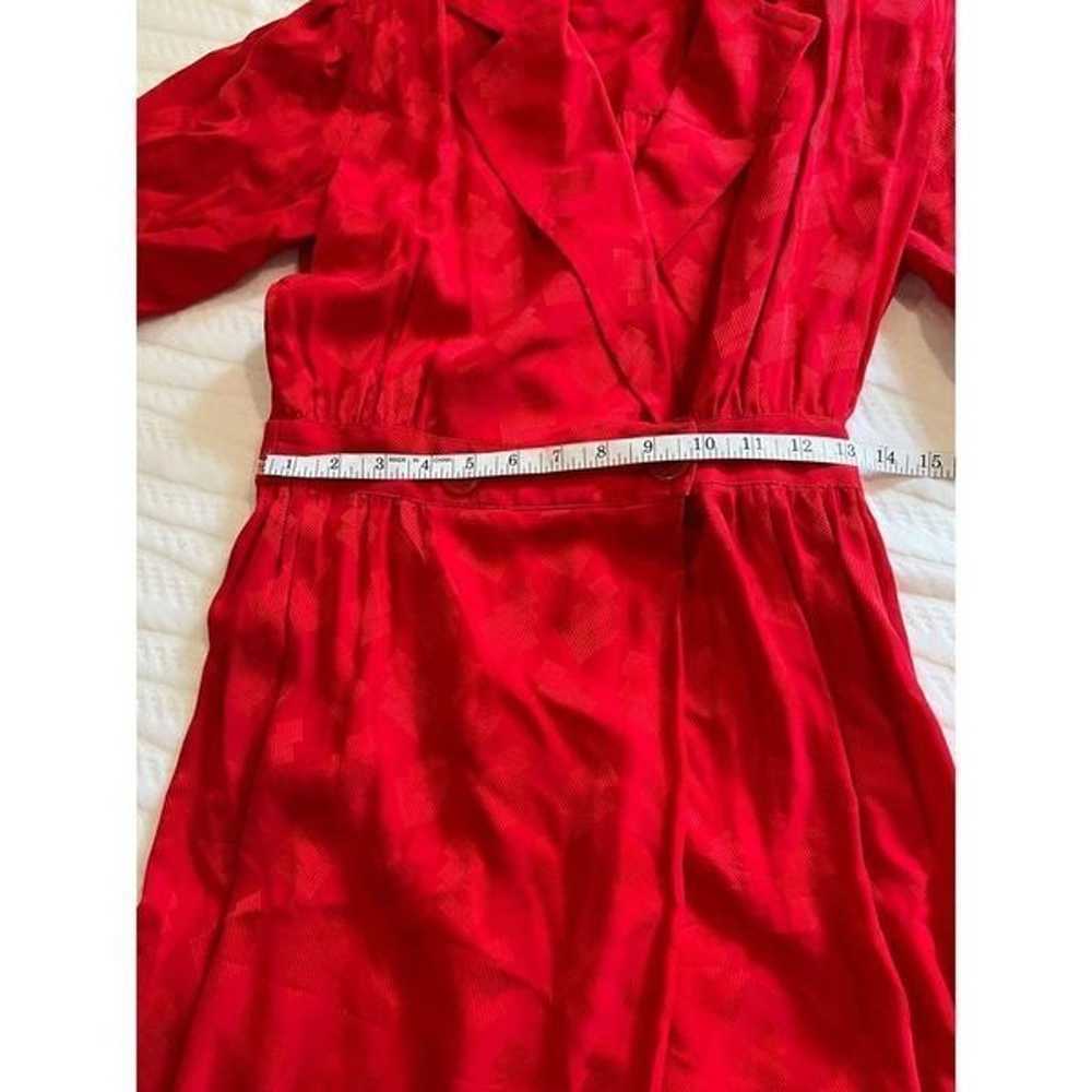 Vintage Liz Claiborne 100% silk red dress size 4 - image 9