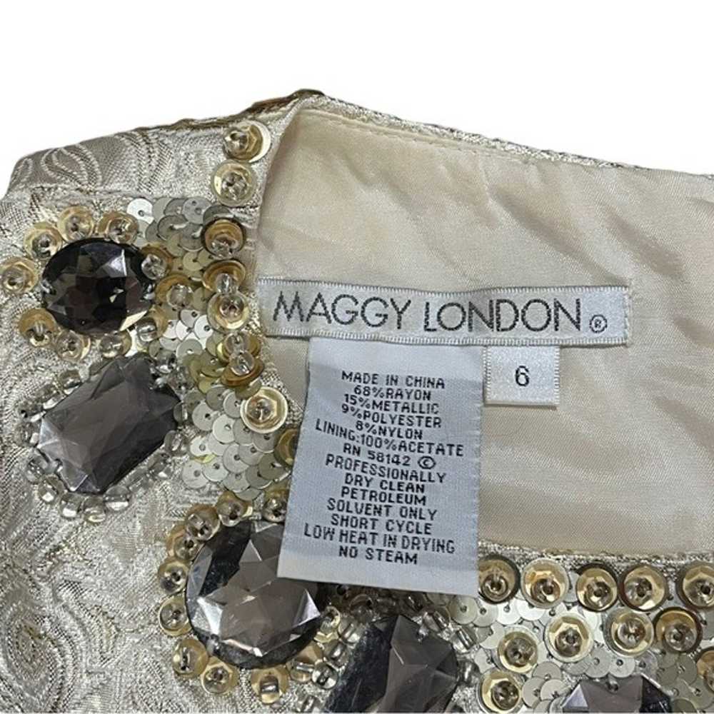 MAGGY LONDON Metallic Gold and Cream Jacquard Wea… - image 3