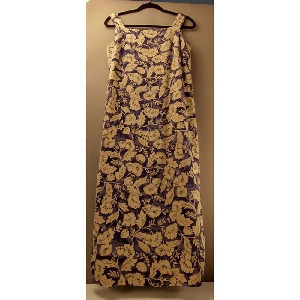 JM Studio John Meyer Blue Tan Sleeveless Silk Flo… - image 1