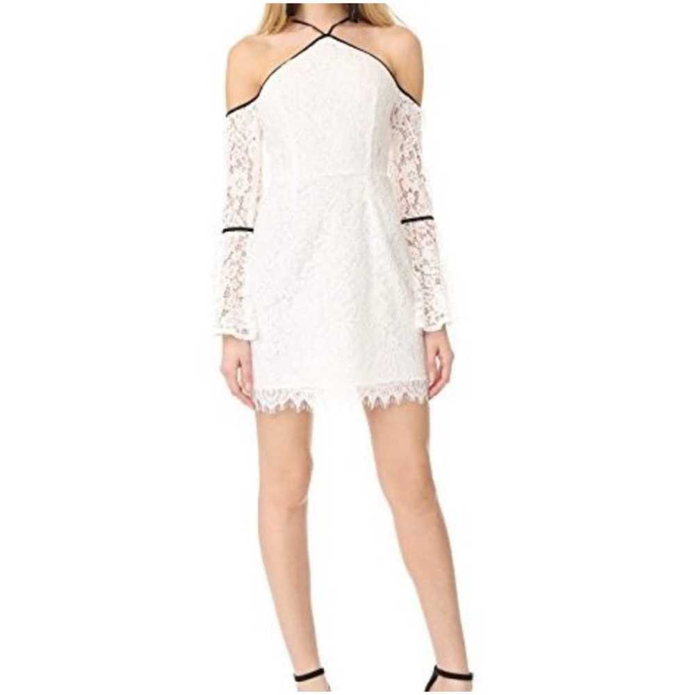 Wayf Cold Shoulder Bell Sleeve Lace Dress White L… - image 1